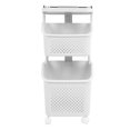 thumbnail image 1 of Cesto para la Colada con 4 Ruedas, Cesta Rodante para Ropa Sucia, Carrito de Lavandería Grande Apilable, Organizador de Almacenamiento de Ropa para el Hogar, Cocina y Baño, 1 of 9