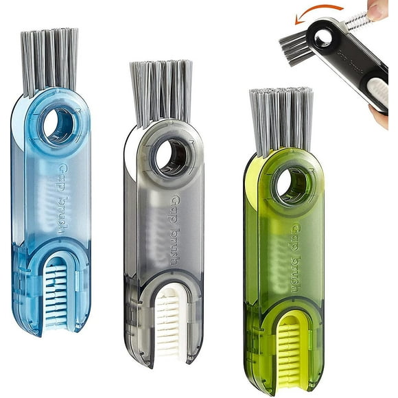 Dww-brosse Bouteille Trois En Un, 3 Brosses De Nettoyage Portables Pour Bouchon De Tasse, Brosses De Nettoyage Pour Bouchon De Bouteille D'eau De Cui