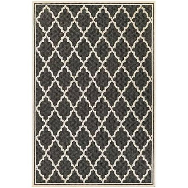 Couristan 78811057510092T 5 Pi 10 Po x 9 Pi 2 Po Rug&44; Noir & Sable