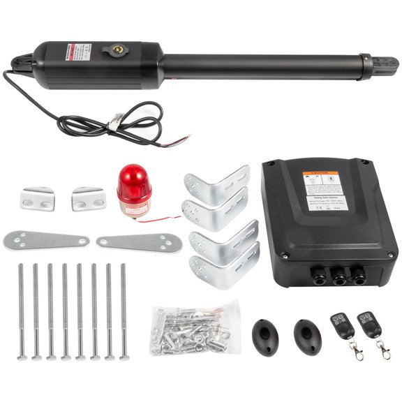 STAWAY Electric Gate Opener - Automatic Swing Gate Opener Kit, 80W Motor, Remote Control, Supports Gates Up to 838 lbs & 18ft - Ideal for Farm, Garage, Chain Link & More