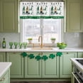 thumbnail image 5 of Kitchen Valances for Window, St. Patrick's Day Dwarf with Gold Coin and Horseshoe Light Filtering Rod Pocket Valance Curtain, Green Plaid Short Curtains Window Topper for Bedroom Living Room 42x12in, 5 of 9