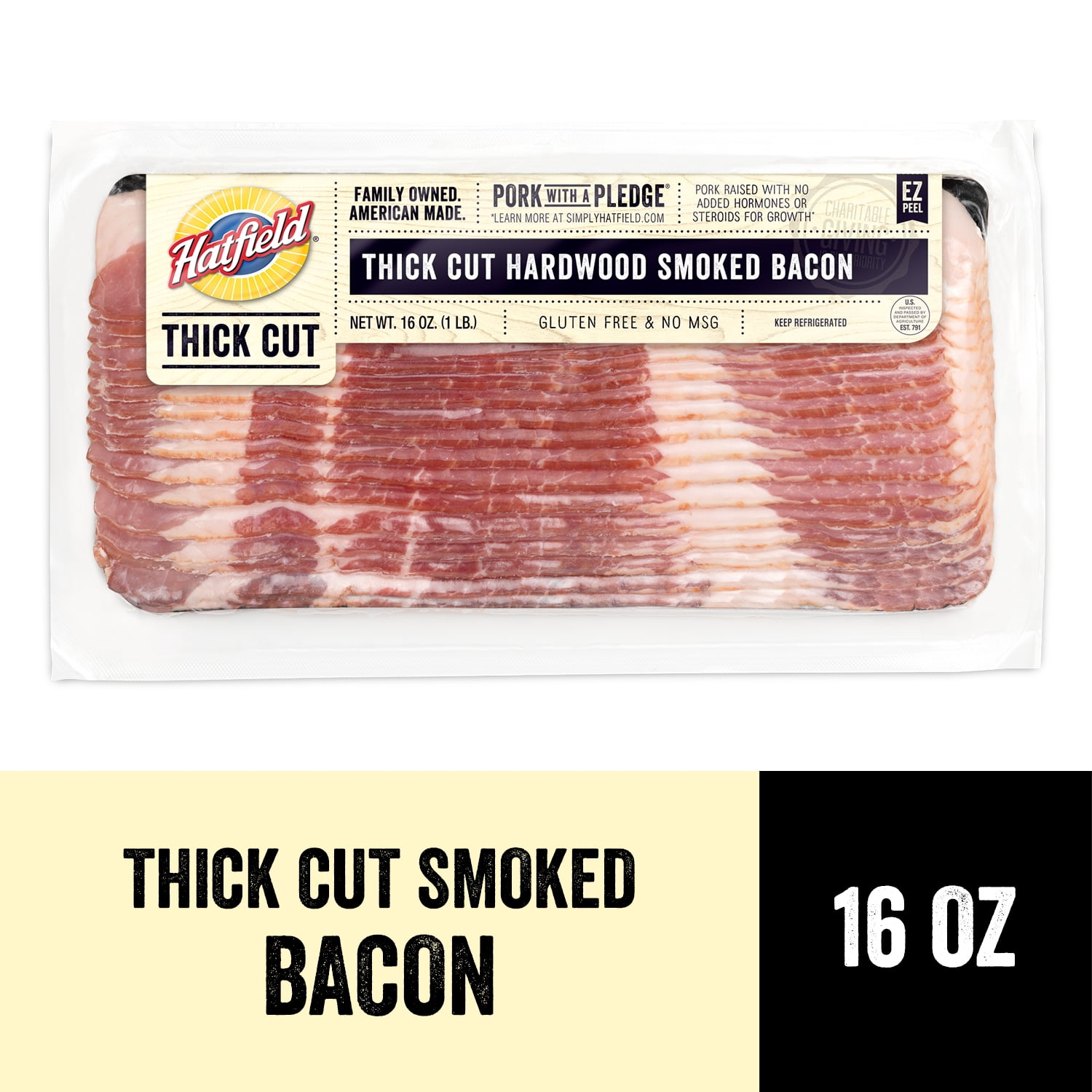 Hatfield Thick Cut Smoked Bacon, 16 oz