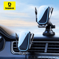 thumbnail image 2 of Baseus - Cargador inalámbrico para coche, soporte para teléfono para coche, para iPhone 15, Samsung, Xiaomi, soporte para teléfono para coche, 15 W, soporte para rejilla de ventilación, 2 of 5