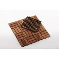 thumbnail image 3 of Nordic Teak (10 sq ft) Oiled Teak Outdoor Interlocking Floor Tiles, 12 Slat - Brown, 3 of 5