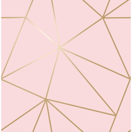 Advantage Metallic Geo Pink Triangles Wallpaper