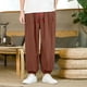 thumbnail image 1 of Pantalones largos para hombre, casuales, de moda, para vacaciones, lisos, casuales, con cintura elástica y bolsillos., 1 of 4