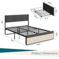 thumbnail image 2 of Eastvita Spacious Queen Size Bed Frame 2 Drawers/Headboard/Metal Platform/Noise-Free/No Box Spring Needed/Grey Color, 2 of 6