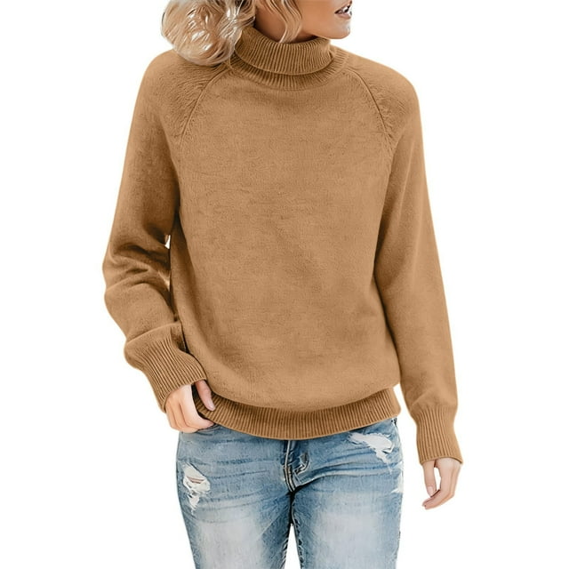 Chandail-Over pour Femmes, Chandails pour Femmes, Demi-Col Roulé, Manches Longues, Chandail Tricoté, Haut Chaud, chandail-Over pour Femmes