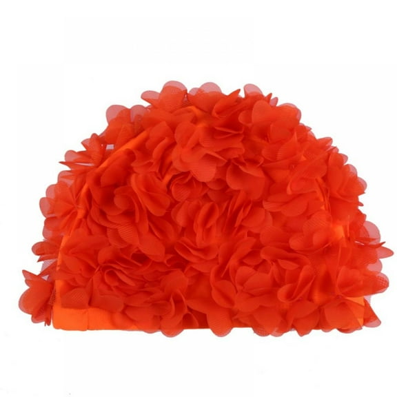 Swim Cap Floral Petal Retro Style Bathing Caps for Women