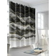 thumbnail image 3 of Black Grey Ombre Standard Shower Curtain Set, Waterproof Shower Curtains for Bathroom, Modern Moire Abstract Art Luxury Washable Fabric Cloth Bath Curtain for Bathtub with Hooks 72x72 Inches, 3 of 6
