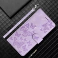 thumbnail image 6 of TECH CIRCLE Stylish Wallet Case for Galaxy S21, Built-in 8 Card Slots/1 Cash Slot, Stand Function, with Wrist Strap, Cute Embossed Butterfly PU Leather Flip Case, Purple, 6 of 7