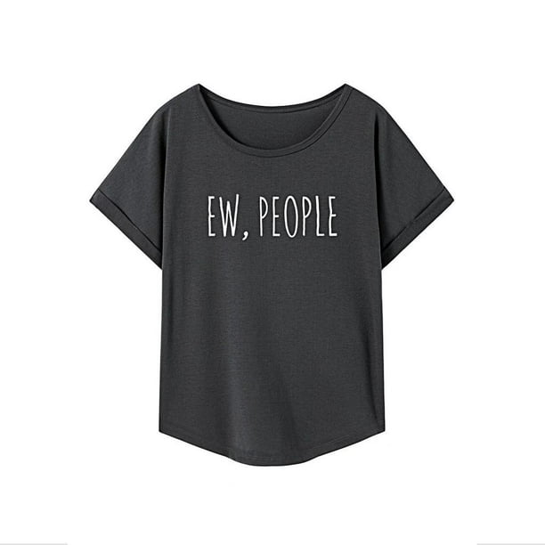 Camiseta de Mujer con Cuello Redondo, Camiseta Básica Sencilla para Ir Al Trabajo, , Hacer Senderismo L