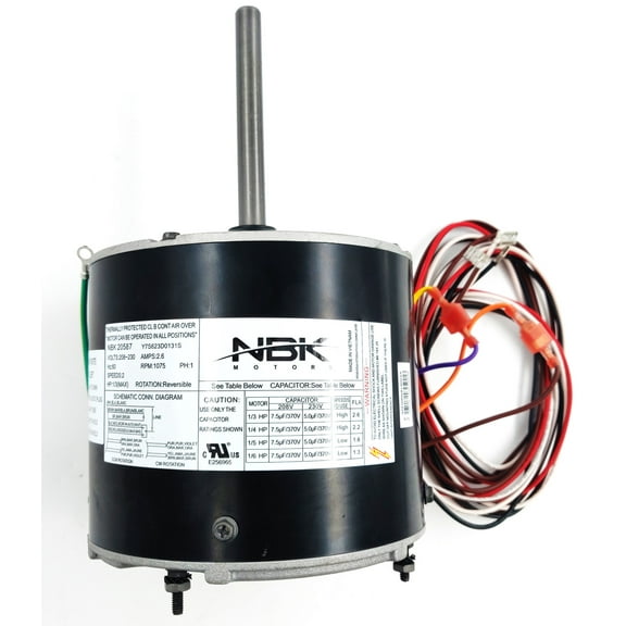 10465 CONDENSER MOTOR 208-230V 1075RPM 1/6-1/3HP REV. ROTATION - EXACT FIT FOR MARS - REPLACEMENT PART BY NBK