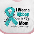 thumbnail image 4 of Inktastic Mom Ovarian Cancer Ribbon Boys or Girls Baby Bib, 4 of 4
