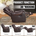 thumbnail image 6 of Breathable Leather Recliner Chair American Design Recliner Chair for Living Room Home Theater Seating(Coffee+Brown), 6 of 7