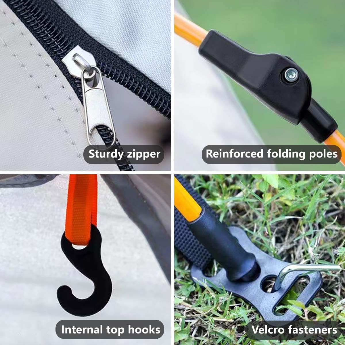 Carpa de campamento automática para 4 personas, a prueba de viento, protección solar e impermeable, portátil para reuniones familiares, pícnic, campamento, parque y playa 5
