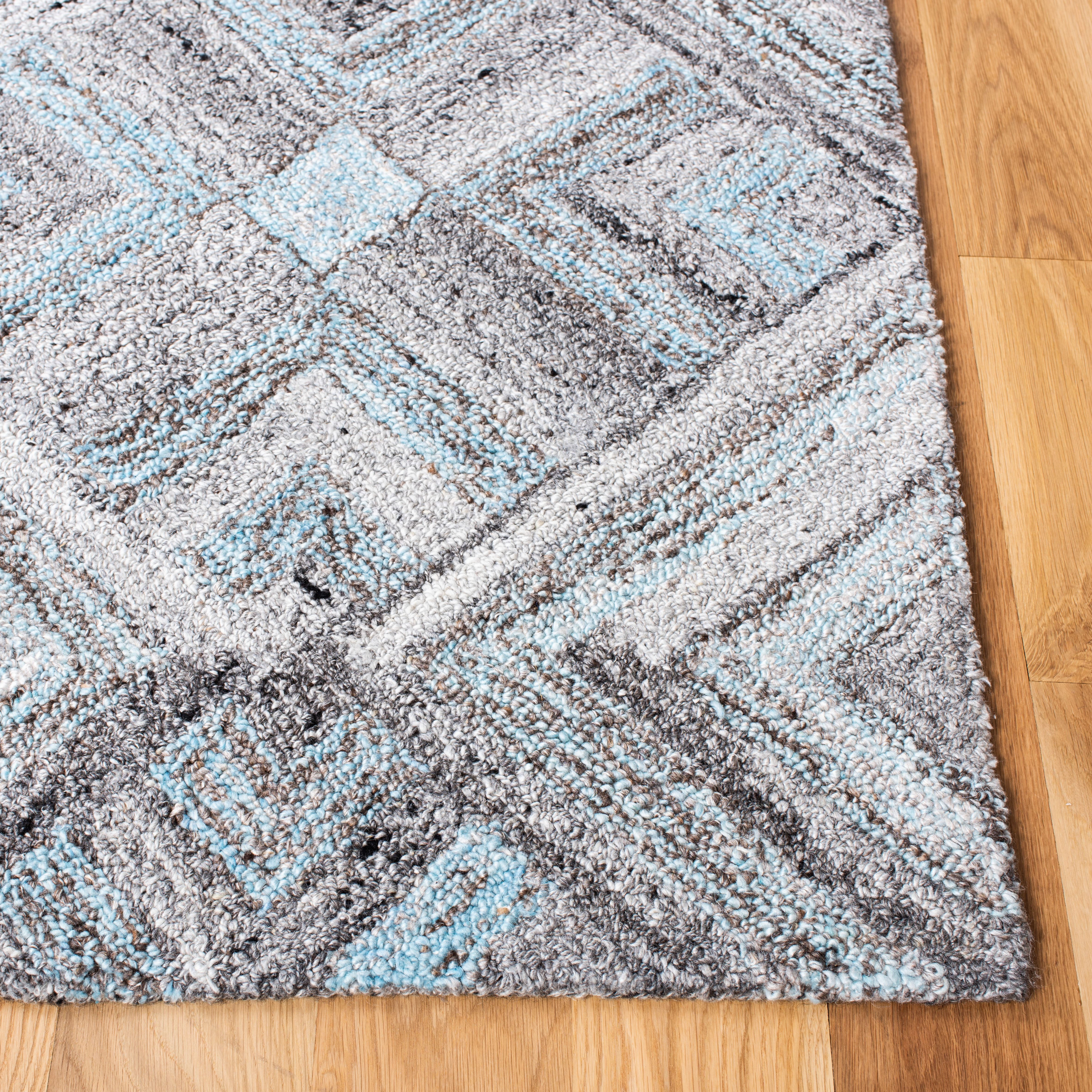 SAFAVIEH Abstract Paxton Geometric Area Rug, Gray/Turquoise, 4' x 6'