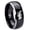 Black 2 Tone Polish Edge, variant on Hammerhead Shark Dome Brushed Finish Blue Tungsten Men Ring 10MM