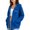 *Blue, variant on Women's Drawstring Hood Full Zip Oversized Long Sleeve Hoodie Jacket with Pockets,Casual Loose Outerwear Dark Gray,Women's Plus S