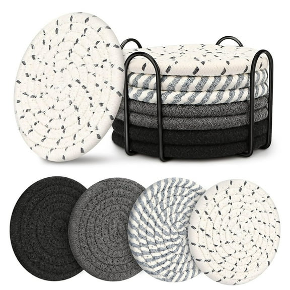 8 Pack Coaster Set, Coasters for Drinks, Coasters Set of 4  Colors for Coffee Table Decor, Living Room Decor, Home Decor Living Room, Dining Table Centerpiece Decor, Room Decor for Men