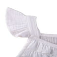 thumbnail image 3 of Toddler Baby Girls Fly Sleeve Ruffled Waistband Romper Outfits, 3 of 4
