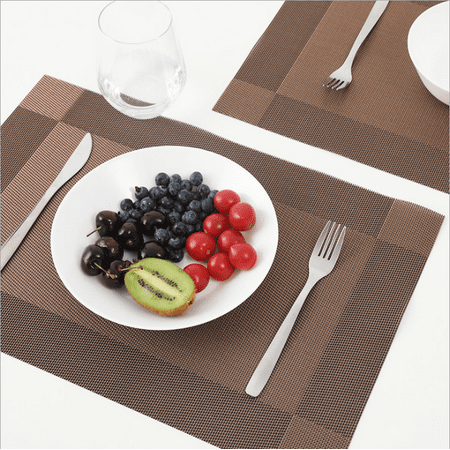 

Set of 4 Placemats 12x18 inches PVC Non-Slip Washable Place Mats Tear-Resistant Heat-Resistant Placemats