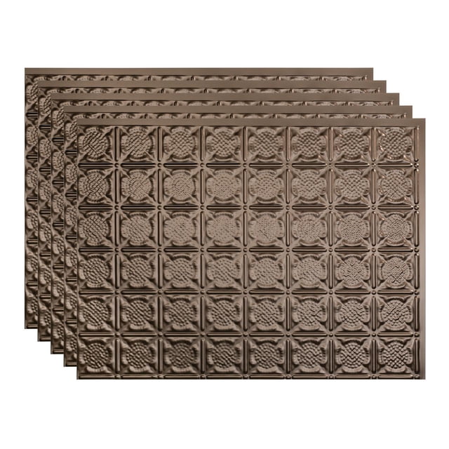 FASÄDE 18in x 24in Traditional Style 6 Argent Bronze Backsplash Panel (5 Pack)