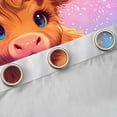 thumbnail image 4 of jejeloiu Cute Highland Cow Curtains Pack of 2 (42x84 Each),Rustic Farmhouse Cattle Curtains Blackout,Gradient Purple Pink Blue Bedroom Curtains For Girls,Luxury Bedroom Decor, 4 of 6
