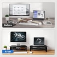 thumbnail image 7 of Behome Monitor Stand, Desk Monitor Riser 3 Height Adjustable, Laptop Riser with Airflow Vents, Desktop Stand for Computer, Printer, Monitor, Laptop, Black Steel, 14.57 in, 7 of 7