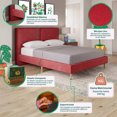 thumbnail image 2 of Base de Cama Matrimonial Makora Luma Rojo Tapizada en Tela Tipo Lino (No Incluye Colchón), 2 of 9