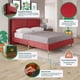 thumbnail image 2 of Base de Cama Matrimonial Makora Luma Rojo Tapizada en Tela Tipo Lino (No Incluye Colchón), 2 of 9