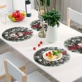 thumbnail image 6 of Ryvnso Cute Christmas Snowman Round Plate Mats Dining Table Placemat Set of 4 for Holiday Decoration, 6 of 7
