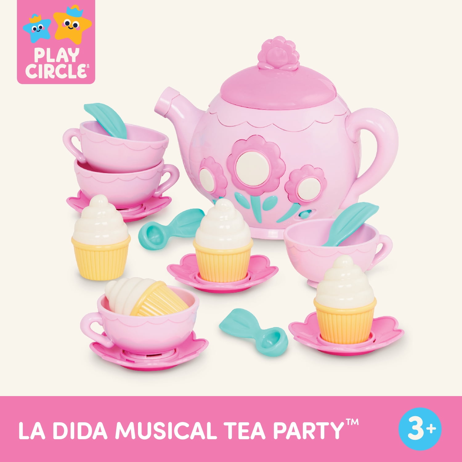 Battat La Dida Musical Tea Party Set with Cups  Cupcakes, Toddler and Preschool Toys