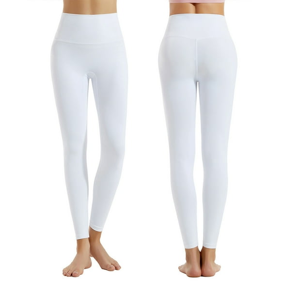 RXIRUCGD Legging de Yoga Moulant Taille Haute Confortable pour Femme, Uni avec Poche, Blanc, Taille : L