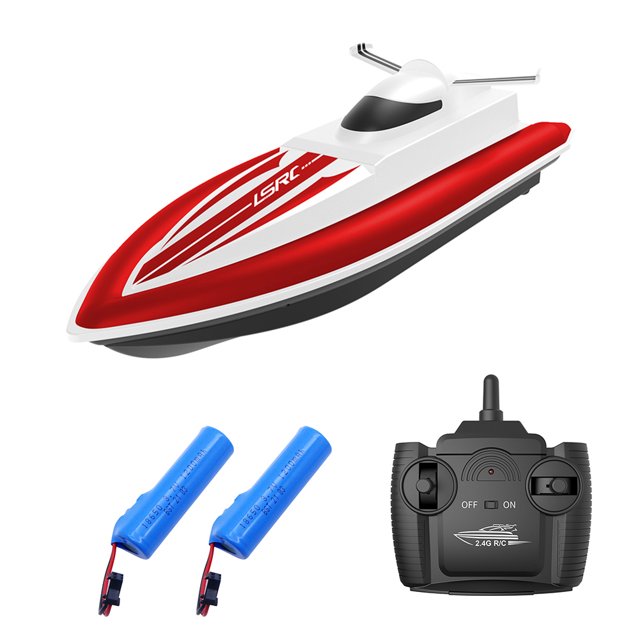 Sywqhk LSRC-B8 2.4GHz Radio RC Racing Boat Barco a prueba de agua con 2 baterías (Rojo)
