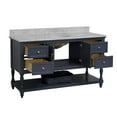 thumbnail image 7 of KBC Beverly 60" Wood Single Bathroom Vanity w/ Carrara Stone in Marine Gray, 7 of 7
