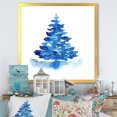 thumbnail image 1 of Designart Blue Winter Christmas Tree I Traditional Framed Wall Art, 1 of 4