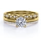 thumbnail image 1 of Anillo de Compromiso JeenMata Solitario 2 Ct Corte Redondo en Baño Oro Amarillo 18 K sobre Plata, 1 of 6