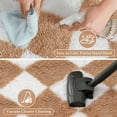 thumbnail image 2 of BERTHMEER 5'x8' Checkered Shag Area Rug for Living Room, Modern Brown and White Non-Slip Ultra-Soft Indoor Fluffy Rugs for Bedroom Carpet Home Dorm Aesthetic Decor, Brown&White, 2 of 5