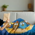 thumbnail image 3 of Moon Soft Flannel Fleece Blanket, Cartoon Owls Playing on the Moon Stars in the Background Colorful Drawing Style Print, Cozy Plush for Indoor and Outdoor Use, 50" x 70", Multicolor, by Ambesonne, 3 of 5