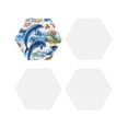 thumbnail image 2 of Kll Hexagon Drink Coasters Set Of 4,Pu Leather Absorbent Coasters Set Decorative Coffee Cup Coasters Housewarming Gift For Home Decor-Marine Animals, 2 of 9