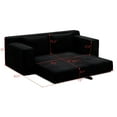 thumbnail image 4 of Memory Foam Cloud Loveseat Sofa - 2 in 1 Convertible Folding Couch Bed, No Assembly Compressed Corduroy Floor Lounge for Apartment Office Bedroom,Black, 4 of 13