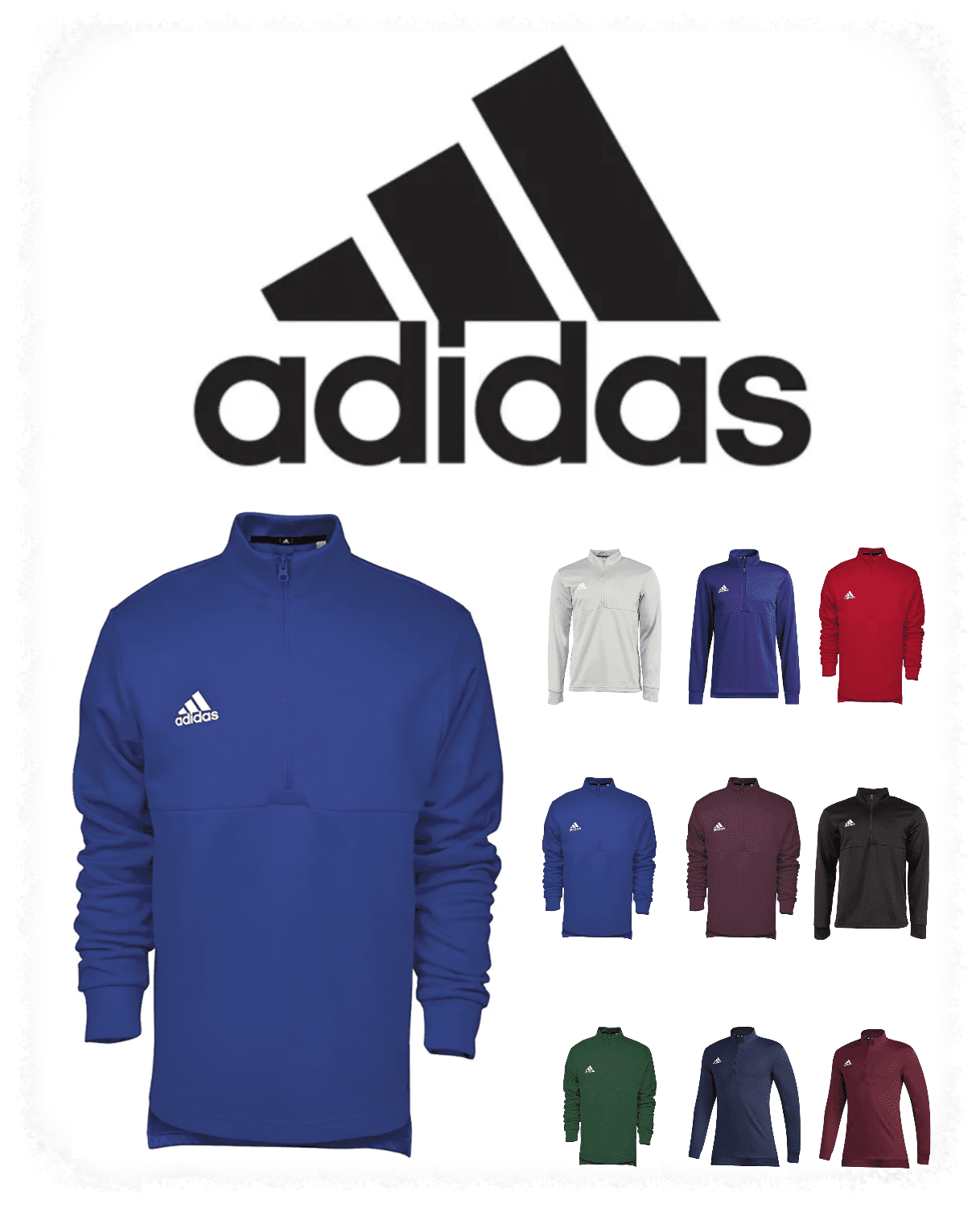 FT3323 Adidas Team Issue 1/4 Zip Pullover - Team Royal Blue/White - S