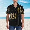 thumbnail image 4 of Bixox Men's Hawaiian Shirts Men's Happy New Year 2024 Print Short-Sleeve Shirt-Small, 4 of 8