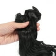 thumbnail image 4 of 8pcs 24" 61cm Black 4 Clips in Hair Extensions Full Head Long Curly Synthetic Women Hair Wigs, 4 of 7