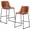 Brown-30", variant on Counter Height Bar Stools Set of 2, 18" Faux Leather Barstools with Back, Armless Modern Kitchen Chairs with Metal Legs, Black