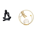 thumbnail image 1 of Figura de pensador Escultura abstracta Estatua de bola de cristal Adorno minimalista Decoración de mesa moderna Material ligero Adecuado para oficina, 1 of 8