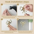 thumbnail image 6 of Door Towel Rack 4 Bow Hooks Decorative Bow Hangers Sturdy Brass Towel Hooks Brass Wall Hooks Wall Mounted Multipurpose Bow Shaped Hat Hooks For Bathroom Bedroom Hat Bag Keys, 6 of 9