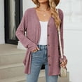 thumbnail image 6 of Ecqkame Cardigan Sweaters for Women Knit Long Sleeve Open Front Sweaters Outwear Lightweight Jacket E-Purple XXL on Clearance, 6 of 8