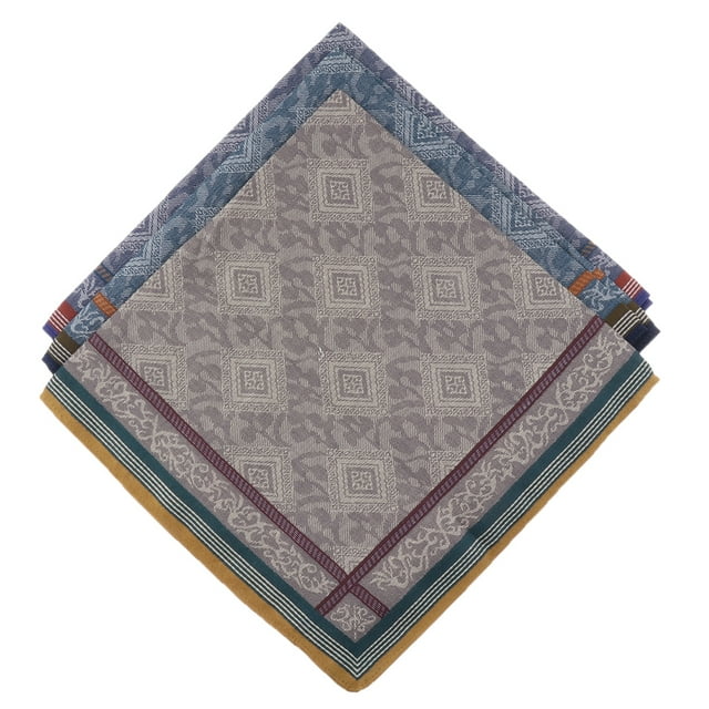 3 Pieces Vintage Cotton Plaid Handkerchief, Square, Hanky Handkerchief